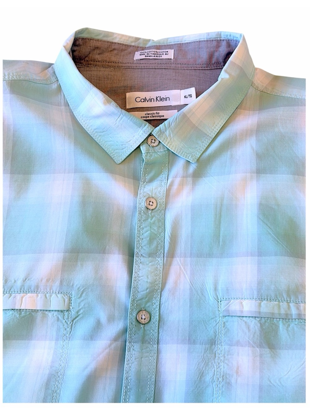 Calvin Klein men's 100% cotton long sleeve shirt, buttondown, classic fit, sz XL